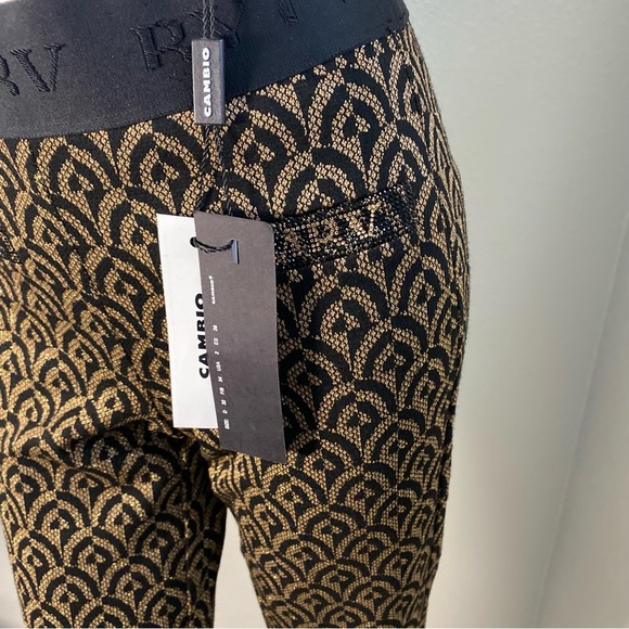 CAMBIO Faith patterned lurex trousers Patterned Black and Gold Women's Pants S2 - Picture 6 of 16